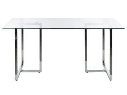 Stół do jadalni szklany 160 x 90 cm srebrny ENVIA Lumarko!