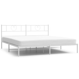 Metalowa rama łóżka z wezgłowiem, biała, 200x200 cm Lumarko!