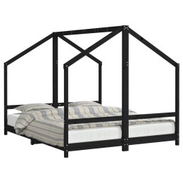 Rama łóżka dziecięcego, czarna, 2x(80x200) cm, drewno sosnowe Lumarko!
