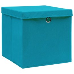 Pudełka z pokrywami, 10 szt., błękitne, 32x32x32 cm, tkanina Lumarko!