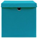 Pudełka z pokrywami, 10 szt., błękitne, 32x32x32 cm, tkanina Lumarko!