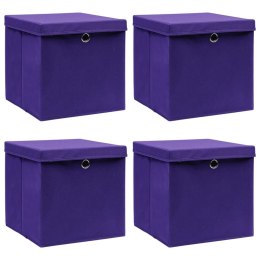 Pudełka z pokrywami, 4 szt., 28x28x28 cm, fioletowe Lumarko!