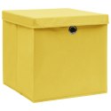 Pudełka z pokrywami, 4 szt., 28x28x28 cm, żółte Lumarko!
