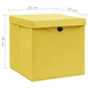 Pudełka z pokrywami, 4 szt., 28x28x28 cm, żółte Lumarko!