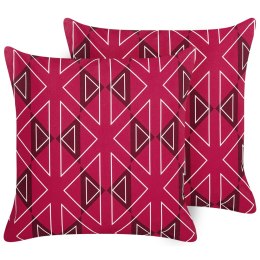 2 poduszki ogrodowe w geometryczny wzór 45 x 45 cm różowe MEZZANO Lumarko!