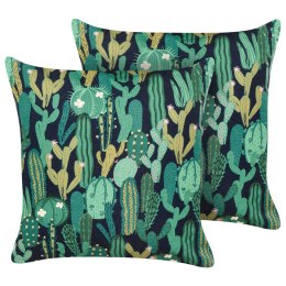 2 poduszki ogrodowe w kaktusy 45 x 45 cm zielone BUSSANA Lumarko!
