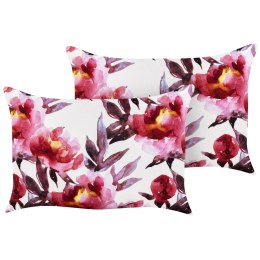 2 poduszki ogrodowe w kwiaty 40 x 60 cm biało-różowe LANROSSO Lumarko!