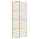 Drzwi przesuwne, złote, 90x205 cm, mrożone szkło ESG, aluminium Lumarko!
