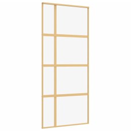 Drzwi przesuwne, złote, 90x205 cm, przezroczyste szkło ESG Lumarko!