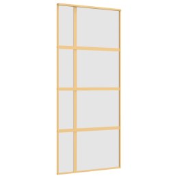 Drzwi przesuwne, złote, 90x205 cm, mrożone szkło ESG, aluminium Lumarko!