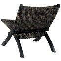 Krzesło, czarne, naturalny rattan kubu i lite drewno mahoniowe Lumarko!