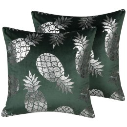 2 poduszki dekoracyjne w ananasy 45 x 45 cm zielone ASTILBE Lumarko!