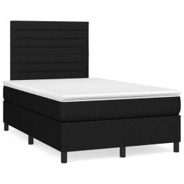 Łóżko kontynentalne z materacem, czarne, tkanina, 120x200 cm Lumarko!