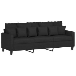  Sofa 3-osobowa, czarna, 180 cm, tapicerowana tkaniną Lumarko!