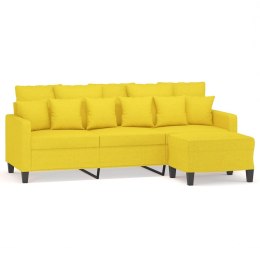 3-osobowa sofa z podnóżkiem, jasnożółty, 180 cm, tkaniną Lumarko!