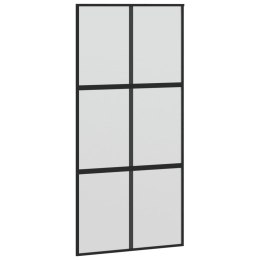 Drzwi przesuwne, czarne, 102,5x205cm, szkło hartowane aluminium Lumarko!