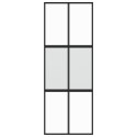 Drzwi przesuwne, czarne, 76x205 cm, szkło hartowane, aluminium Lumarko!