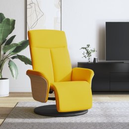 Fotel rozkładany z podnóżkiem, jasnożółty, tkanina Lumarko!