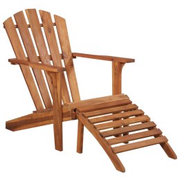 Krzesło ogrodowe Adirondack z podnóżkiem, lite drewno akacjowe Lumarko!