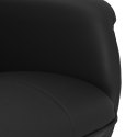 Rozkładany fotel z podnóżkiem, czarny, obity sztuczną skórą Lumarko!