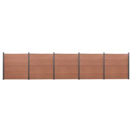 Zestaw paneli ogrodzeniowych, brązowy, 872x186 cm, WPCLumarko!