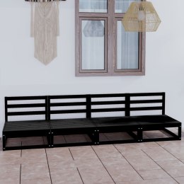 4-osobowa sofa ogrodowa, czarna, lite drewno sosnowe Lumarko!