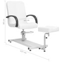 Fotel do masażu z podnóżkiem, biały, 127x60x98 cm, ekoskóra Lumarko!