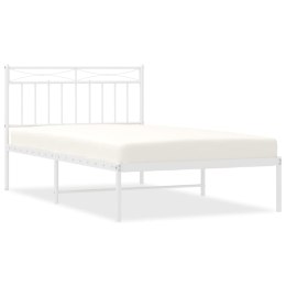 Metalowa rama łóżka z wezgłowiem, biała, 100x200 cm Lumarko!