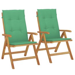 Rozkładane krzesła ogrodowe z poduszkami, 2 szt., drewno tekowe Lumarko!