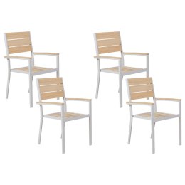 Zestaw 4 krzeseł ogrodowych jasne drewno PRATO Lumarko!