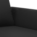 3-osobowa sofa, czarna, 180 cm, obita sztuczną skórą Lumarko!