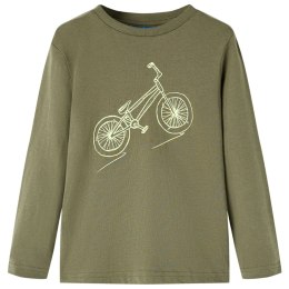 Koszulka dziecięca z długimi rękawami, z rowerem, khaki, 140 Lumarko! Lumarko! 