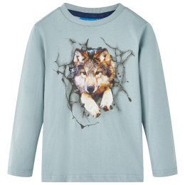 Koszulka dziecięca z długimi rękawami, z wilkiem, jasnoniebieska, 104 Lumarko! Lumarko! 