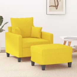Fotel z podnóżkiem, jasnożółty, 60 cm, tkanina Lumarko!