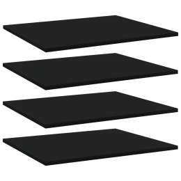 Półki na książki, 4 szt., czarne, 60x50x1,5 cm, płyta wiórowa Lumarko!
