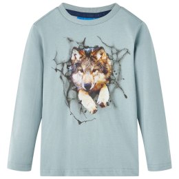 Koszulka dziecięca z długimi rękawami, z wilkiem, jasnoniebieska, 116 Lumarko! Lumarko! 