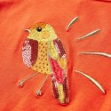 Koszulka dziecięca z długimi rękawami, ptak, ciemnopomarańczowa, 116 Lumarko! Lumarko! 