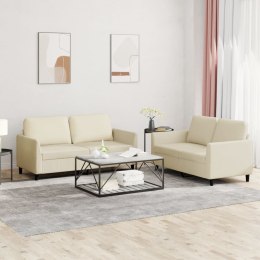 2-osobowa sofa z poduszkami, kremowa, sztuczna skóra Lumarko!