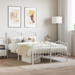 Metalowa rama łóżka z wezgłowiem i zanóżkiem, biała, 120x200 cm Lumarko!