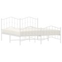 Metalowa rama łóżka z wezgłowiem i zanóżkiem, biała, 183x213 cm Lumarko!