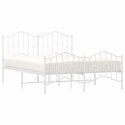 Metalowa rama łóżka z wezgłowiem i zanóżkiem, biała, 150x200 cm Lumarko!