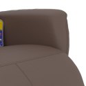 Rozkładany fotel masujący z podnóżkiem, brązowy, sztuczna skóra Lumarko!