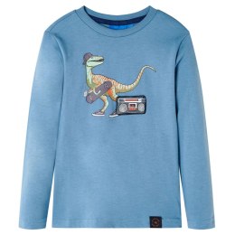 Koszulka dziecięca z długimi rękawami, dinozaur, średni niebieski, 116 Lumarko! Lumarko! 