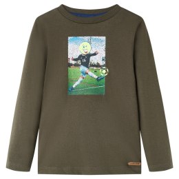 Koszulka dziecięca z długimi rękawami, nadruk piłkarza, khaki, 104 Lumarko! Lumarko! 