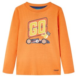 Koszulka dziecięca z długimi rękawami, z autem, ciemny pomarańcz, 140 Lumarko! Lumarko! 