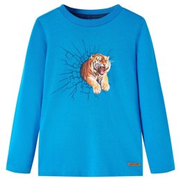 Koszulka dziecięca z długimi rękawami, z tygrysem, kobaltowa, 116 Lumarko! Lumarko! 