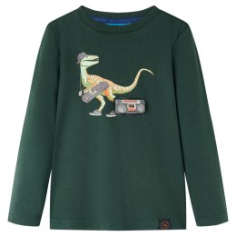 Koszulka dziecięca z długimi rękawami, dinozaur, ciemnozielona, 104 Lumarko! Lumarko! 