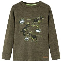 Koszulka dziecięca z długimi rękawami dinozaur ciemny melanż khaki 92 Lumarko! Lumarko! 