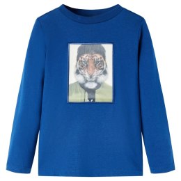Koszulka dziecięca z długimi rękawami, tygrys, ciemnoniebieska, 140 Lumarko! Lumarko! 