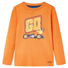 Koszulka dziecięca z długimi rękawami, z autem, ciemny pomarańcz, 104 Lumarko! Lumarko! 